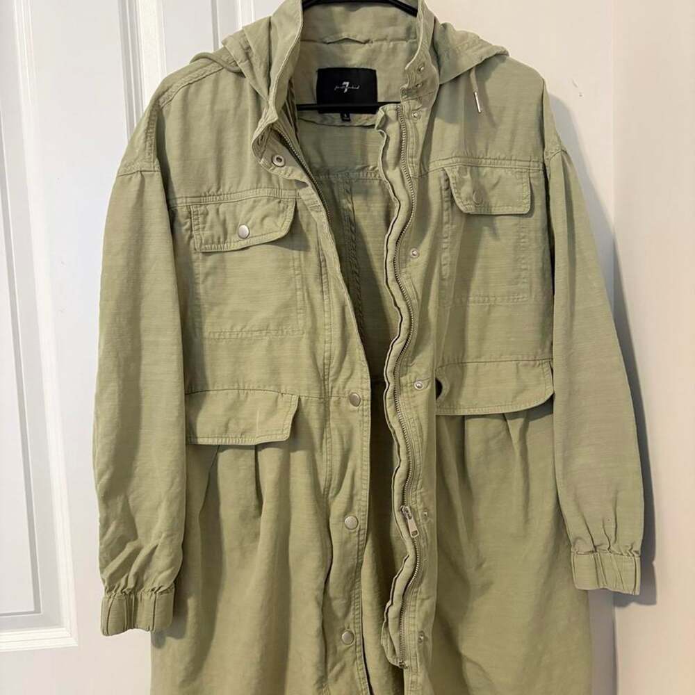 7 for all mankind khaki hooded jacket